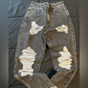 Size 0 distressed black fashion nova high waist jeans